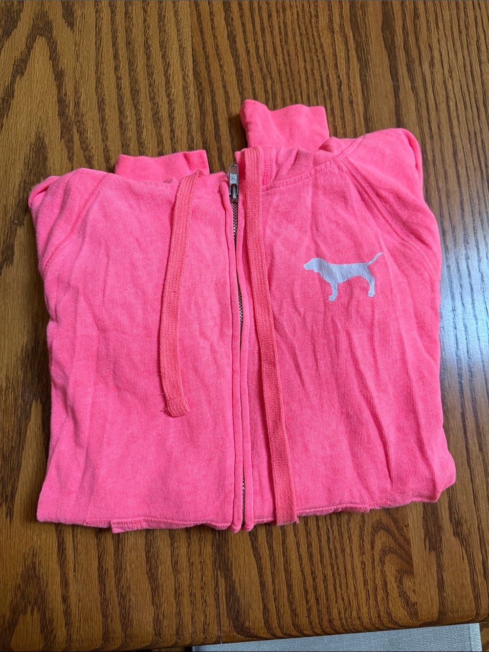 PINK Victoria's Secret Neon Pink Zip-Up Hoodie